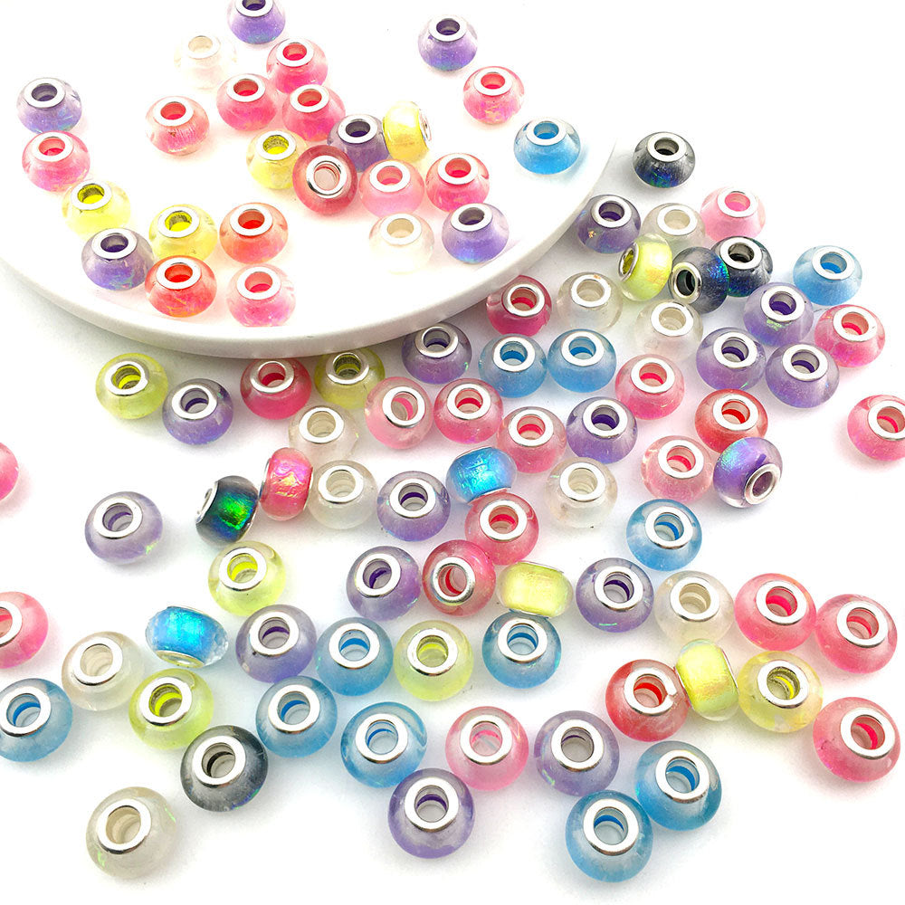 Wholesale 10PCS/Pack Plating Resin Beads 13mm Bracelet Accessories
